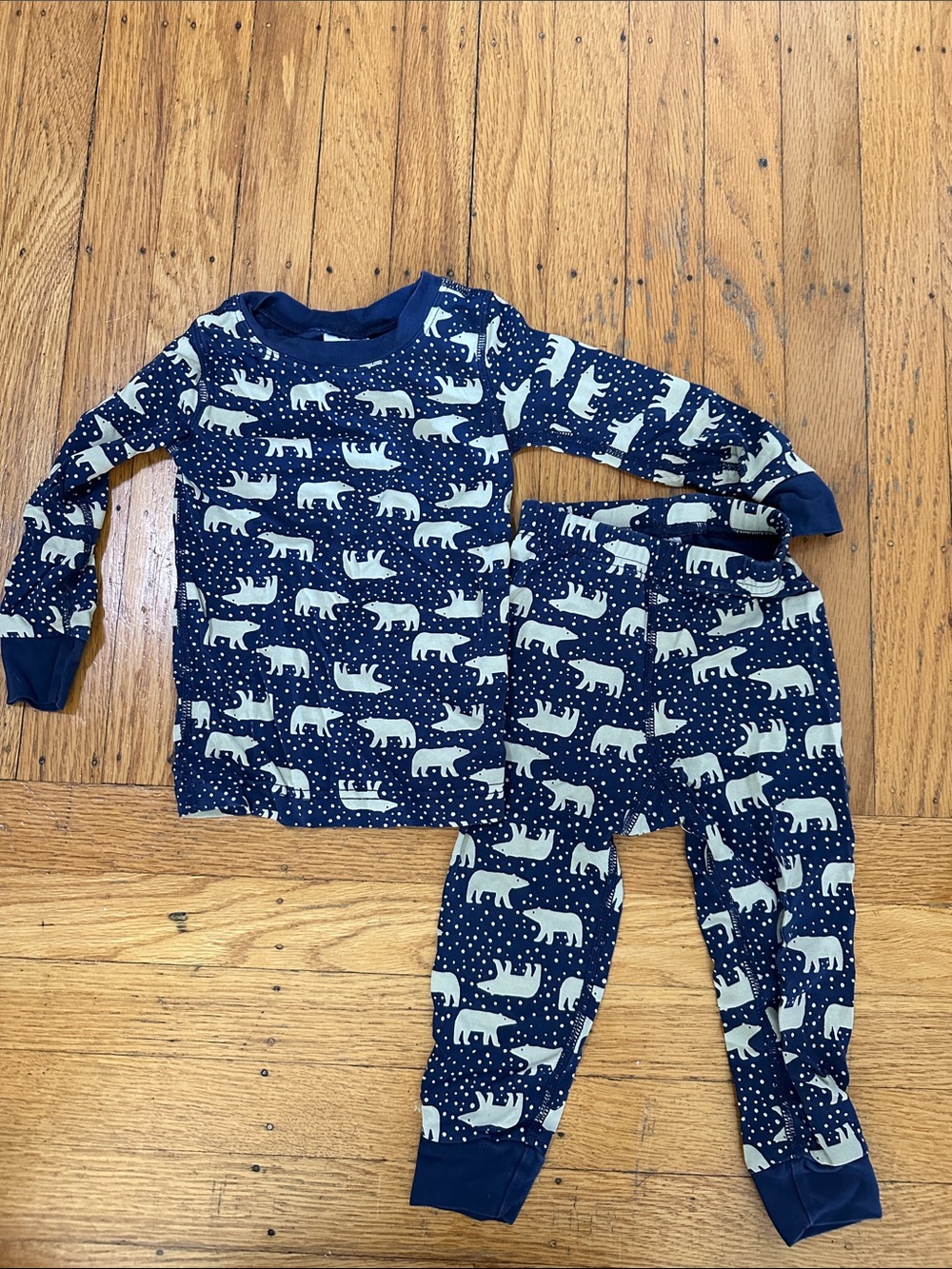Hanna Andersson Navy Polar Bear Print Pajama Set - 2T